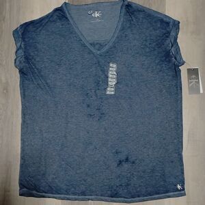 Calvin Klein Navy Blue Short Sleeve Tee Shirt Large Women’s NWT